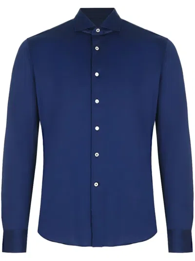Alessandro Gherardi Cutaway Collar Shirt In Blue