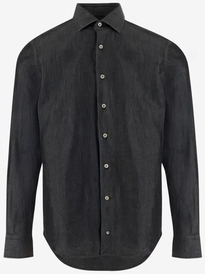 Alessandro Gherardi Dark Grey Classic Solid Shirt In Gray