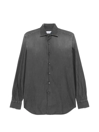 Alessandro Gherardi Denim-effect Long-sleeve Shirt In Gray