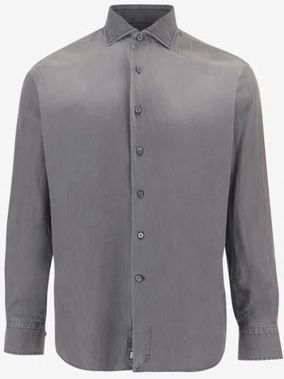 Alessandro Gherardi Faded Cotton Shirt In Gray