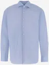 Alessandro Gherardi Light Blue Cotton Shirt In Blue