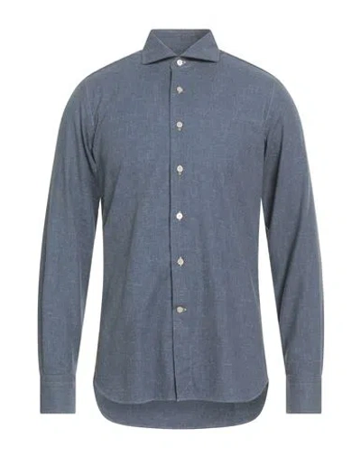 Alessandro Gherardi Man Denim Shirt Blue Size 17 ¾ Cotton