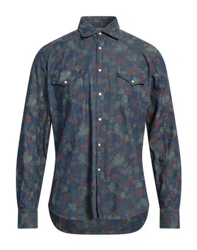 Alessandro Gherardi Man Denim Shirt Blue Size L Cotton