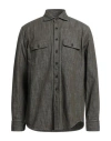 Alessandro Gherardi Man Denim Shirt Military Green Size M Cotton In Green