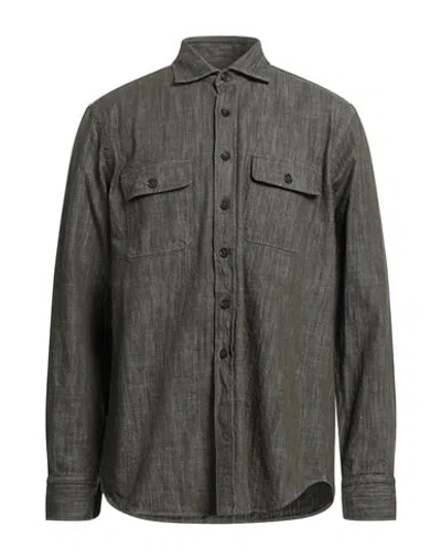 Alessandro Gherardi Man Denim Shirt Military Green Size M Cotton