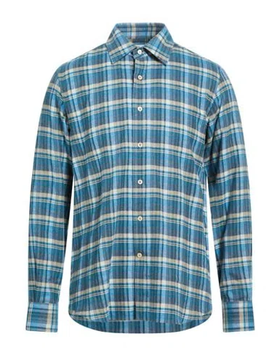 Alessandro Gherardi Man Shirt Azure Size 16 ½ Cotton In Blue