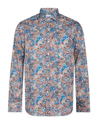 Alessandro Gherardi Man Shirt Azure Size 17 Cotton In Blue