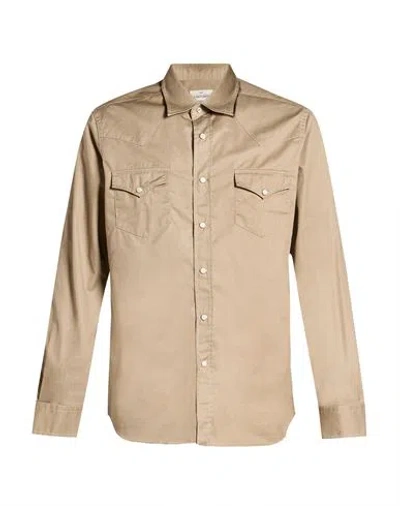 Alessandro Gherardi Man Shirt Beige Size 15 ½ Cotton In Brown