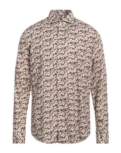 Alessandro Gherardi Man Shirt Beige Size 16 Cotton