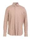 Alessandro Gherardi Man Shirt Beige Size 16 Cotton, Tencel