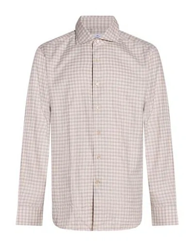 Alessandro Gherardi Man Shirt Beige Size 16 ½ Cotton, Tencel In Neutral