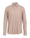 Alessandro Gherardi Man Shirt Beige Size 17 Cotton, Tencel In Pink