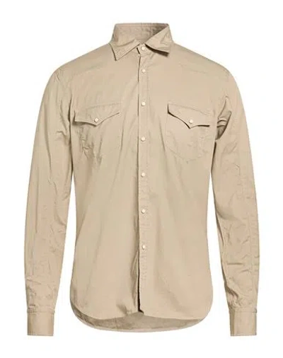 Alessandro Gherardi Man Shirt Beige Size M Cotton In Brown