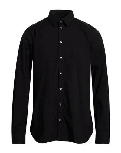 Alessandro Gherardi Man Shirt Black Size 17 Cotton, Polyamide, Elastane