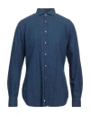 Alessandro Gherardi Man Shirt Blue Size 16 Cotton In Blue