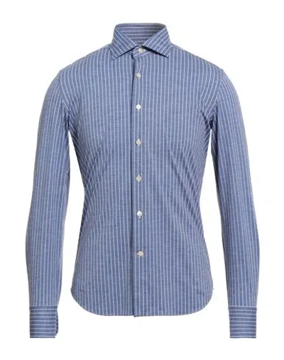 Alessandro Gherardi Man Shirt Blue Size 15 ½ Polyamide, Polyester, Elastane