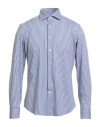Alessandro Gherardi Man Shirt Blue Size 16 Polyamide, Polyester, Elastane In Blue