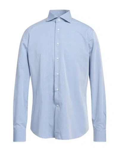 Alessandro Gherardi Man Shirt Blue Size 17 Cotton