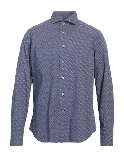 Alessandro Gherardi Man Shirt Blue Size 17 Cotton