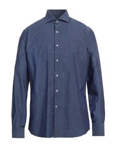 Alessandro Gherardi Man Shirt Blue Size 17 Cotton