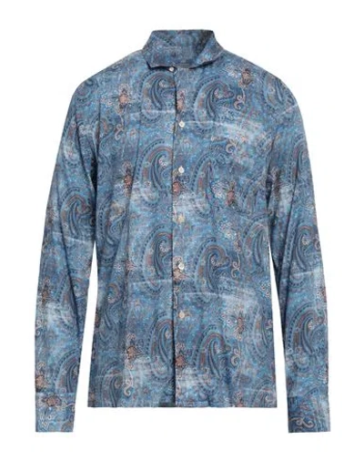 Alessandro Gherardi Man Shirt Blue Size Xxl Cotton