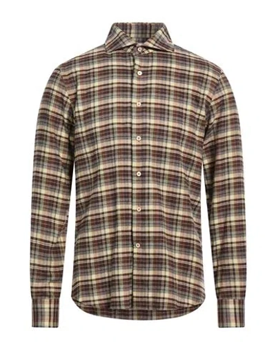 Alessandro Gherardi Man Shirt Brown Size 17 Cotton