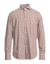 Alessandro Gherardi Man Shirt Brown Size 17 Cotton In Brown