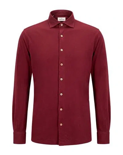 Alessandro Gherardi Man Shirt Burgundy Size 15 Cotton