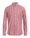 Alessandro Gherardi Man Shirt Burgundy Size 16 Cotton In Red
