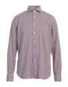Alessandro Gherardi Man Shirt Burgundy Size 17 Cotton In Red