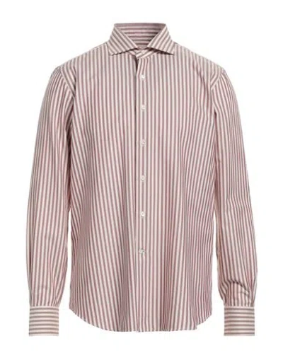 Alessandro Gherardi Man Shirt Burgundy Size 17 Cotton In Pink