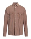 Alessandro Gherardi Man Shirt Camel Size Xl Cotton In Beige