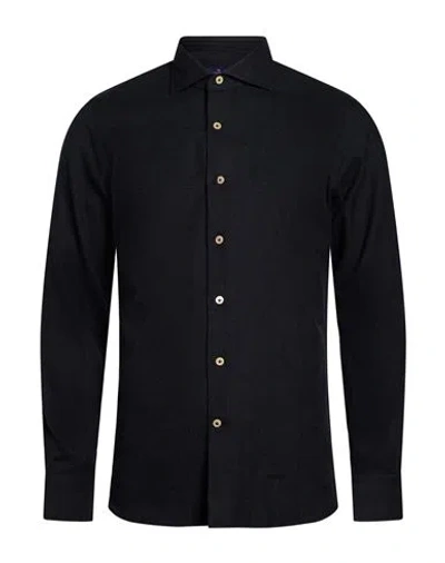 Alessandro Gherardi Man Shirt Charcoal Size 15 ½ Cotton In Black