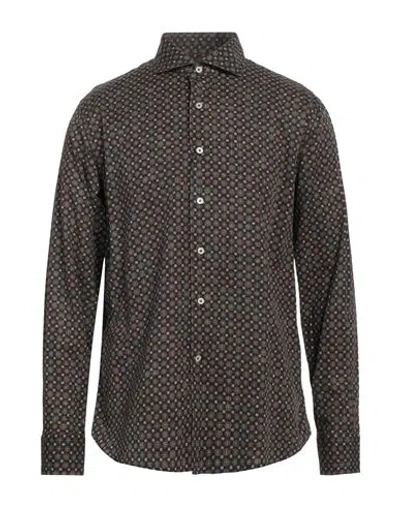 Alessandro Gherardi Man Shirt Charcoal Size 17 Cotton In Grey