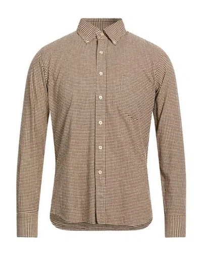Alessandro Gherardi Man Shirt Chocolate Brown Size 15 ¾ Cotton