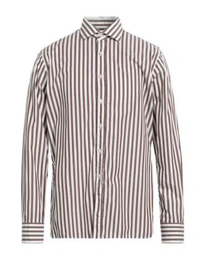 Alessandro Gherardi Man Shirt Chocolate Brown Size M Cotton