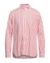 Alessandro Gherardi Man Shirt Coral Size L Cotton In Red