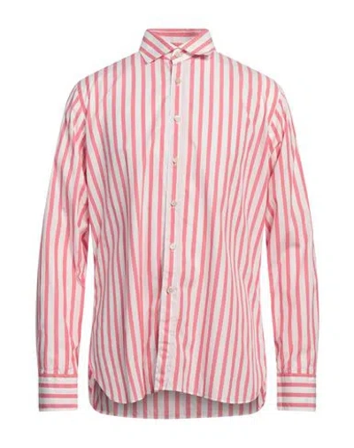 Alessandro Gherardi Man Shirt Coral Size L Cotton In Red