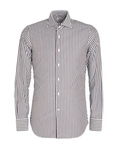 Alessandro Gherardi Man Shirt Dark Brown Size 15 Cotton In Multi