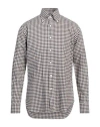 Alessandro Gherardi Man Shirt Dark Brown Size 17 Cotton In Brown