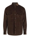 Alessandro Gherardi Man Shirt Dark Brown Size L Cotton