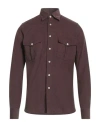 Alessandro Gherardi Man Shirt Dark Brown Size S Cotton In Red