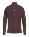 Alessandro Gherardi Man Shirt Dark Brown Size S Cotton