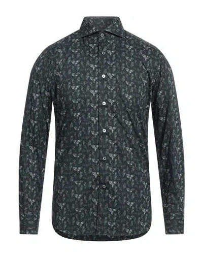 Alessandro Gherardi Man Shirt Dark Green Size 15 Cotton