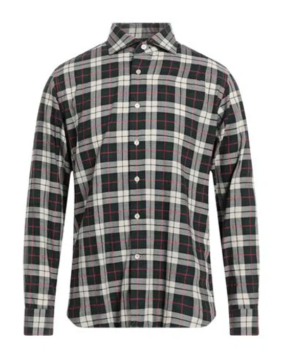 Alessandro Gherardi Man Shirt Dark Green Size 16 Cotton
