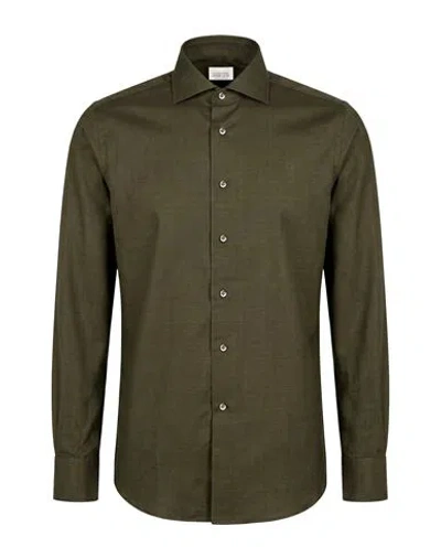 Alessandro Gherardi Man Shirt Dark Green Size 16 ½ Virgin Wool