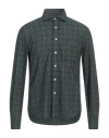 Alessandro Gherardi Man Shirt Dark Green Size S Cotton, Wool, Cashmere In Green