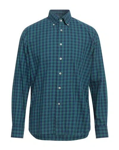 Alessandro Gherardi Man Shirt Green Size 16 Cotton