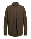 Alessandro Gherardi Man Shirt Military Green Size 15 Cotton In Green