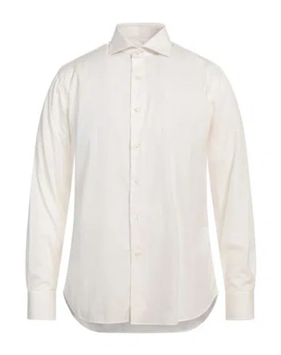 Alessandro Gherardi Man Shirt Ivory Size 17 ½ Cotton In White